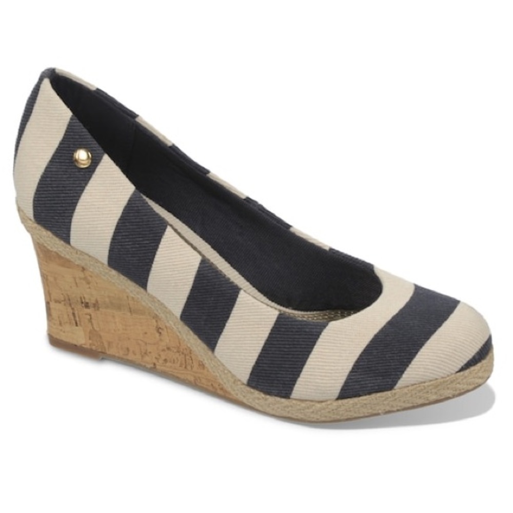 LifeStride “Costume” Wedges, Navy Stripe